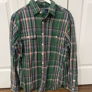 Polo by Ralph Lauren Green Plaid Men's Shirt